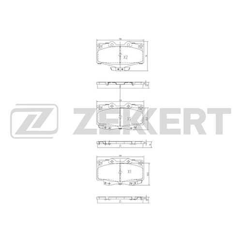 Комплект тормозных колодок, дисковый тормоз ZEKKERT BS-2089