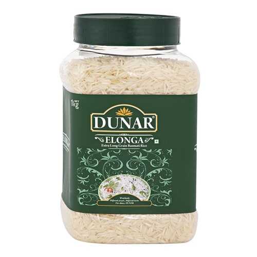 Рис DUNAR Басмати Elonga Sela пропаренный длиннозерный 1 кг банка Индия