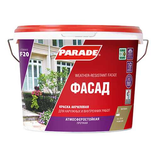 Краска фасадная Parade F20 Фасад, база А 2,5л