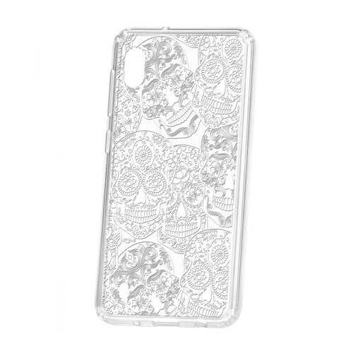 Чехол Kruche Samsung Galaxy A10 2019 Print Skull White