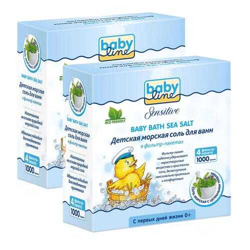 Соль для ванн Babyline детская с целебными травами 4x250г в наборе 2шт