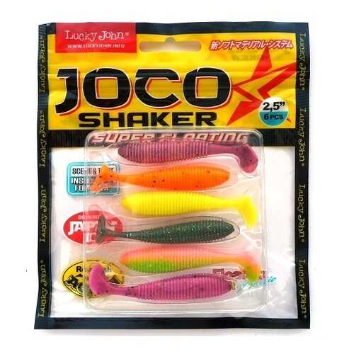 LUCKY JOHN Виброхвосты Съедобные Lj Pro Series Joco Shaker 2.5In (06.35)/mix 6Шт.