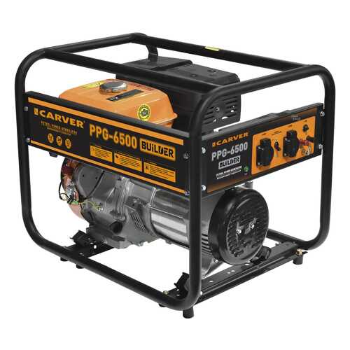 Бензиновый генератор CARVER PPG- 6500 BUILDER, 220/12 В, 9.6кВт [01.020.00019]