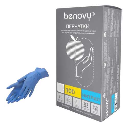 Перчатки нитриловые benovy nitrile chlorinated р.s, 6г, голубые, 100 пар