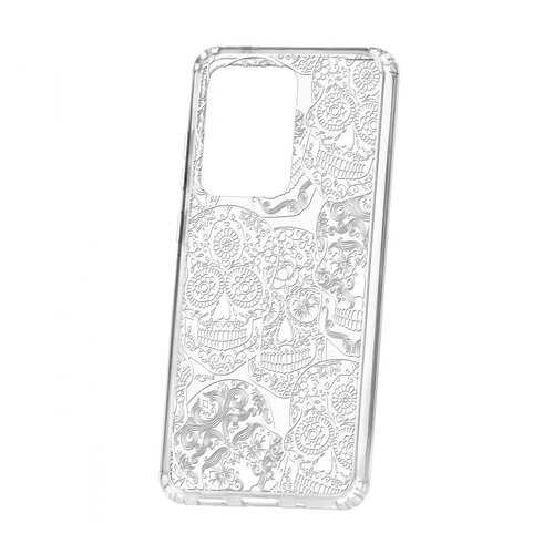 Чехол Kruche Samsung Galaxy S20 Ultra Print Skull White