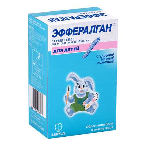 Эффералган сироп 30 мг/мл флакон 90 мл с мерной ложкой