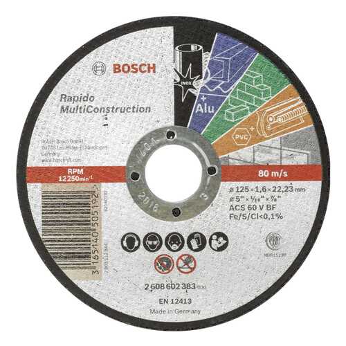 Отрезной круг Bosch MULTICONSTRUCT, 125x1,6 мм 2608602383