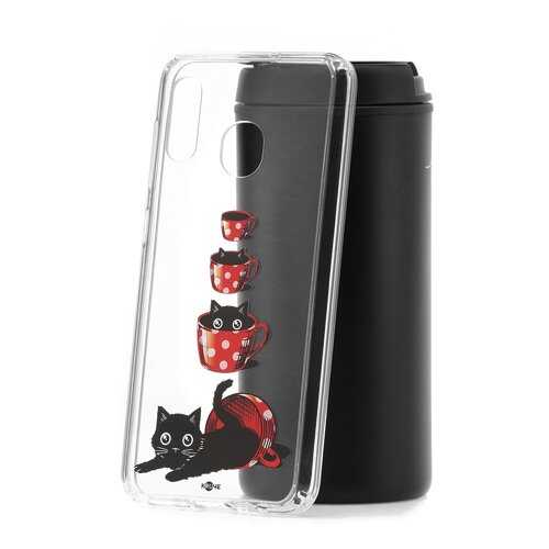 Чехол Samsung Galaxy A20 2019 Kruche Print Котенок в чашке