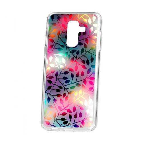 Чехол Kruche Samsung Galaxy A6 Plus (2018) A605f Print Цветные листья