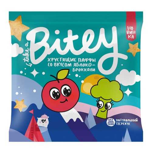 Экструдированные мультизлаковые фигурки Take a Bitey Паффы со вкусом Яблоко-Брокколи 20 г