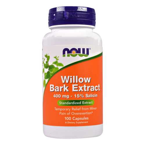 Для нервной системы NOW White Willow Bark 400 мг 100 капсул