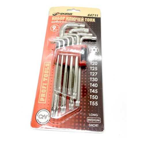 Набор средних имбусовых ключей TORX Т15-Т55 9 шт. Skrab 44711