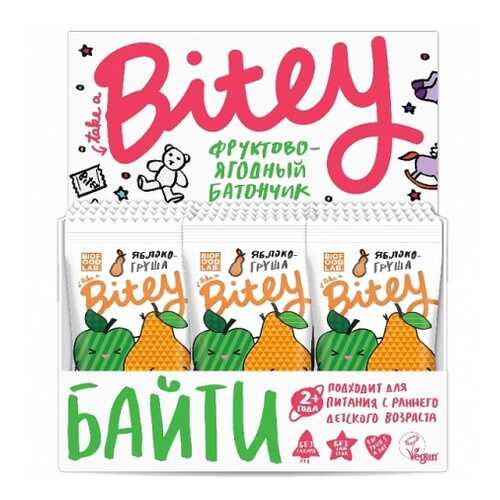Батончик Фруктово-ягодный Bitey Яблоко-Груша 30 штук 25гр