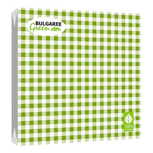 Салфетка Bulgaree green клетка 3-х слойная бумажная 33x33 20 шт