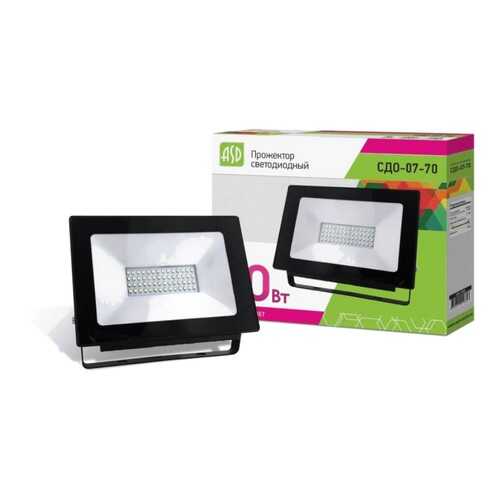 Прожектор светодиодный ASD СДО-07 70W (5600lm) SMD 6500K, 240x175x38мм, черный, IP65, 8607