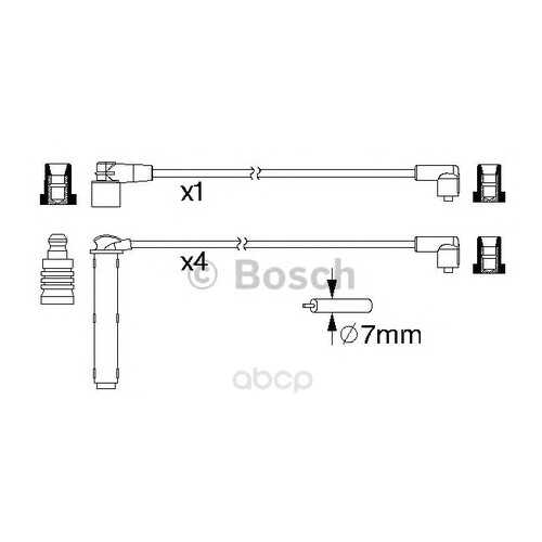 Комплект высоковольтных проводов Bosch 0986357223