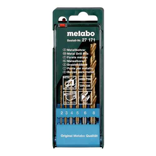 Набор сверл по металлу для дрелей, шуруповертов metabo 627171000