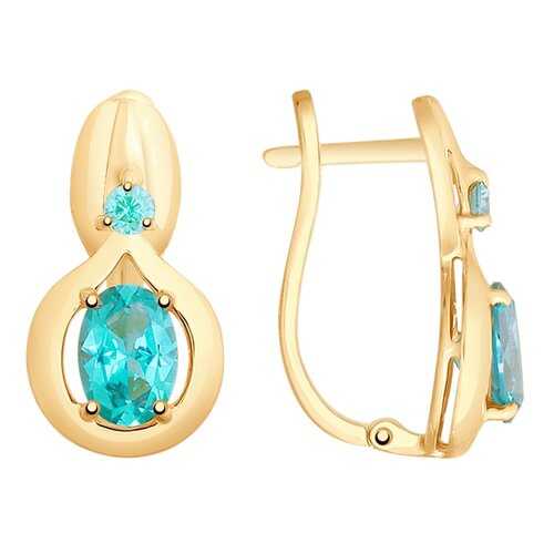 Серьги SOKOLOV из золота с топазами Swarovski и фианитами 725673