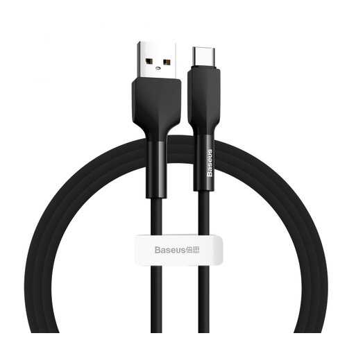Кабель Baseus USB-Type-C Silica Gel Black 1m 3A