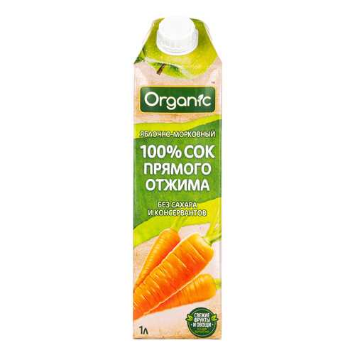 Сок Organic Яблоко-Морковь прямого отжима 1л. TetraPak