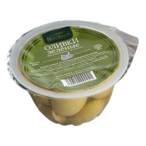 Оливки зеленые с чесноком 120 г