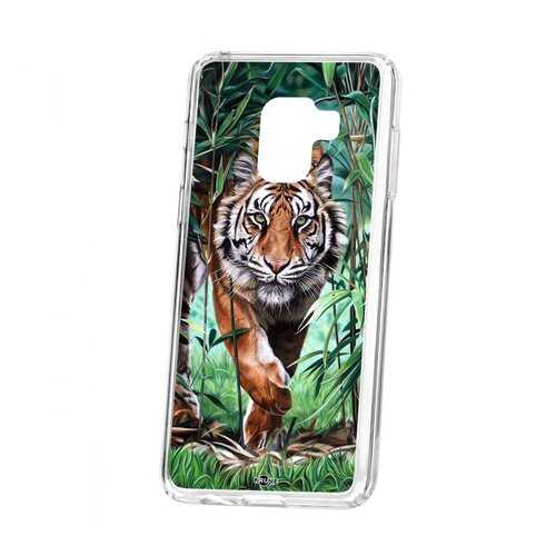 Чехол Kruche Samsung Galaxy A8 2018 (A530) Print Крадущийся тигр