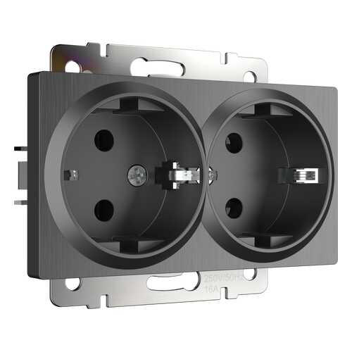 Розетка двойная с заземлением Werkel WL04-SKG-02-IP20