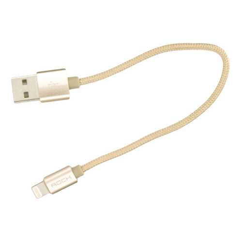Кабель ROCK Metal Charge & Sync Round Lightning 0,2м Gold