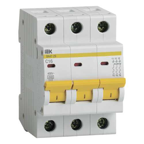 Автомат IEK 3п C/ 16А ВА 47-29