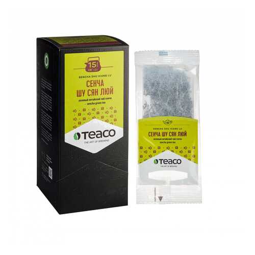 TeaCo Пакетированный зеленый чай на чайник Сенча Шу Сян Люй TEACO, 15 пак. по 3 г