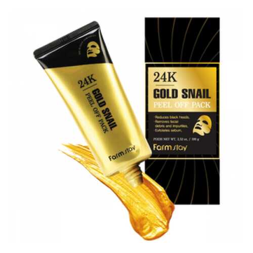 Маска-пленка FarmStay 24K Gold Snail Peel Off Pack с золотом и муцином улитки 100 гр