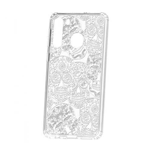 Чехол Kruche Samsung Galaxy A21 Print Skull White