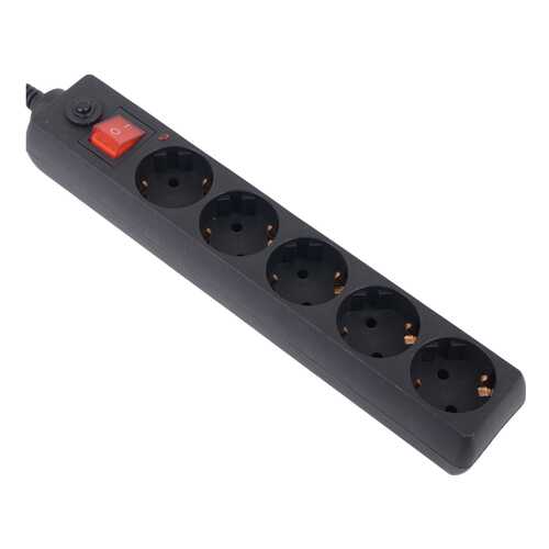Сетевой фильтр BURO 500SH-3-B, 5 розеток, 3 м, Black
