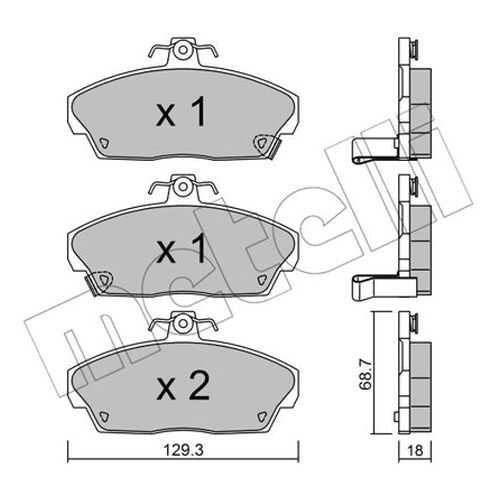 Комплект тормозных дисковых колодок METELLI 22-0174-0