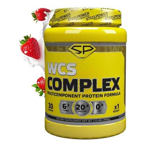 Мультикомпонентный протеин WCS COMPLEX 900 гр, вкус «Клубника со сливками», STEELPOWER