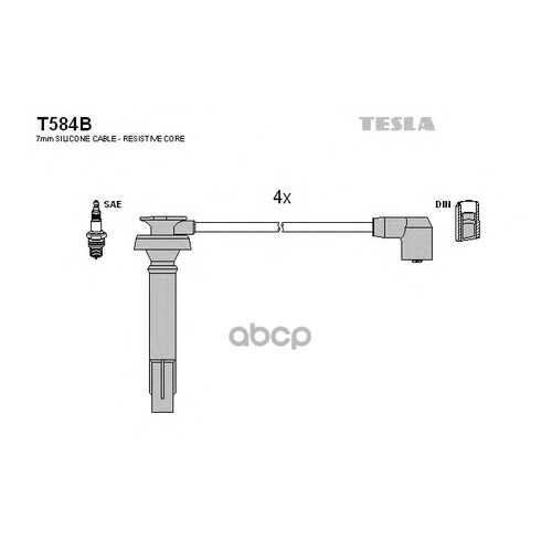 Комплект Проводов Зажигания TESLA T584B