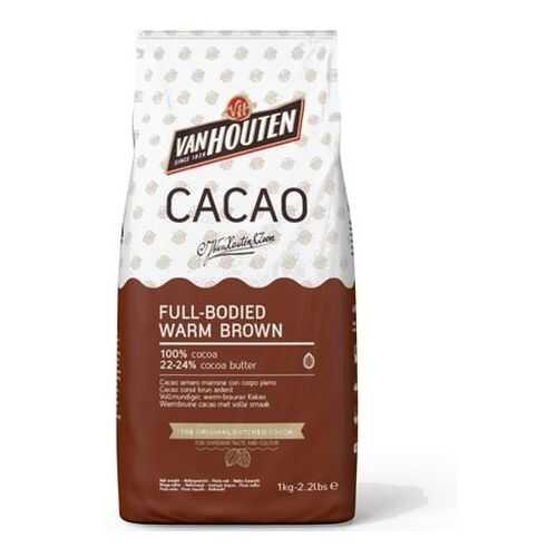 Какао порошок Van Houten 100% full-bodied warm brown 22-24% 1 кг