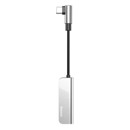 Адаптер Baseus Audio Converter Type-C Male to 3.5mm Jack Aux Audio + PD Type-C L53 Silver