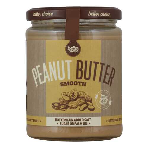BetterChoice Peanut Butter (Better Choice) (стекло) натуральное арахисовое масло, 500 г