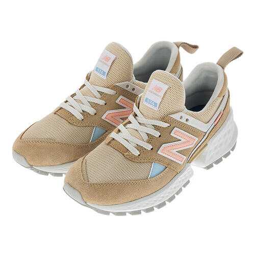 Женские кроссовки New Balance WS574PRB/B бежевые/белые/оранжевые/голубой 38