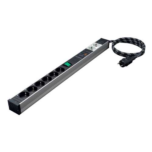 Сетевой фильтр In-Akustik AC-2502-SF8, 6 розеток, 1,5 м, Silver/Black