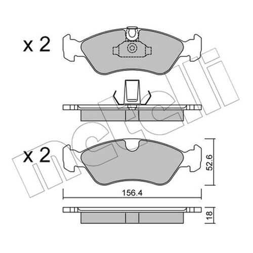 Комплект тормозных дисковых колодок METELLI 22-0208-0