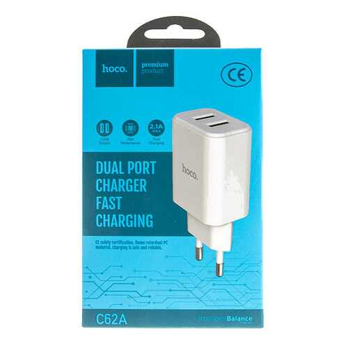 Сетевое зарядное устройство Hoco C62A 2 USB 2,1A White