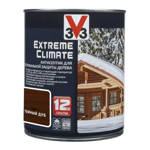 Антисептик для экстремальной защиты V33 Extreme Climate 0.9 л, Цвет темный дуб