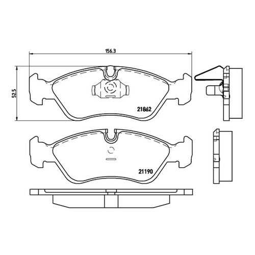 Комплект тормозных дисковых колодок brembo P 59 017