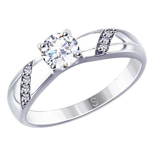 Кольцо женское SOKOLOV из серебра со Swarovski Zirconia 89010108 р.17.5