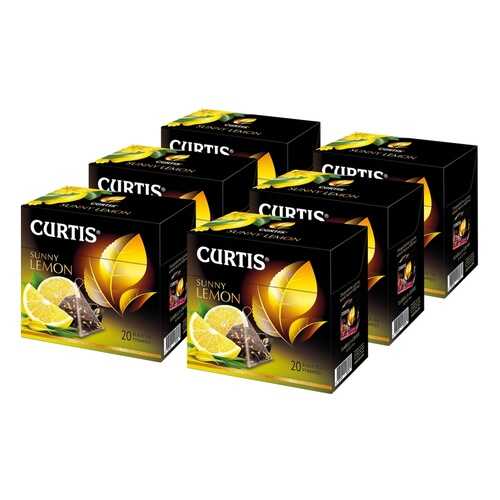 Чай Curtis Sunny Lemon, чёрный с добавками, 20 пирамидок х 6 упаковок
