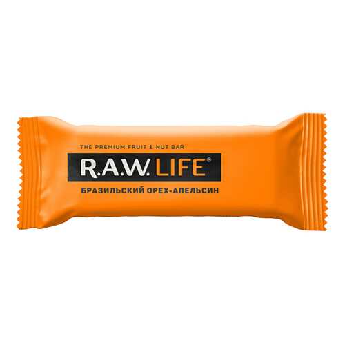 Батончик орехово-фруктовый Бразильский орех-Апельсин Raw Life 47 г