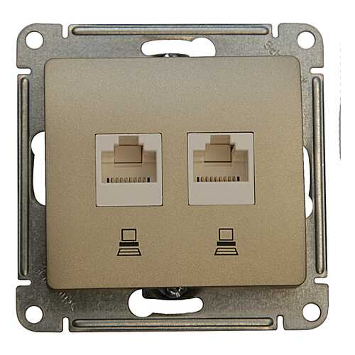 SE Glossa Титан Розетка 2-ая компьютерная RJ45+RJ45, кат.5E