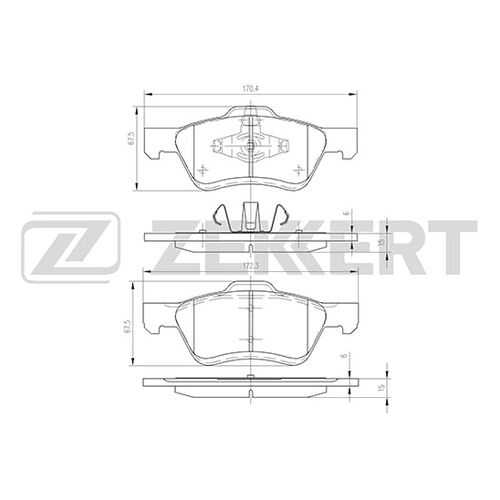 Комплект тормозных колодок, дисковый тормоз ZEKKERT BS-1003